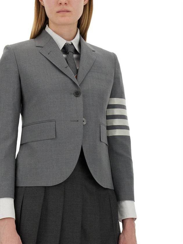 Plain Weave Suiting Classic 4 Bar Jacket Medium Grey - THOM BROWNE - BALAAN 5