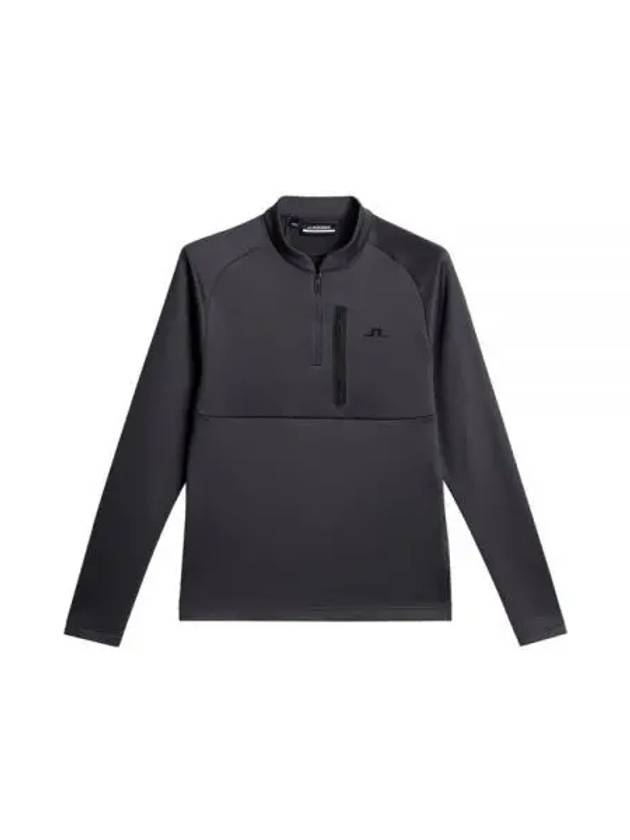 Adam Quarter Zip Mid Layer Long Sleeve T-Shirt Asphalt - J.LINDEBERG - BALAAN 2