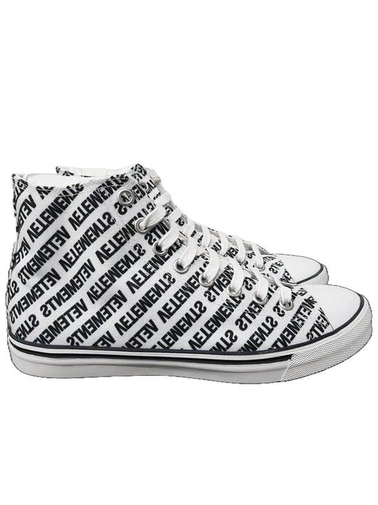 Logo All Over Printed Canvas High-Top Sneakers White - VETEMENTS - BALAAN 2