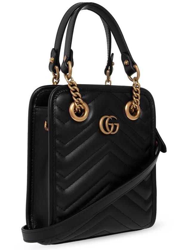 GG Marmont gold matelass? leather mini bag black - GUCCI - BALAAN.