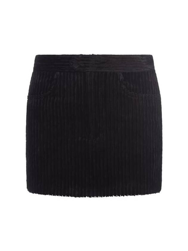 Damia Corduroy Mini A-Line Skirt Black - ISABEL MARANT - BALAAN 1