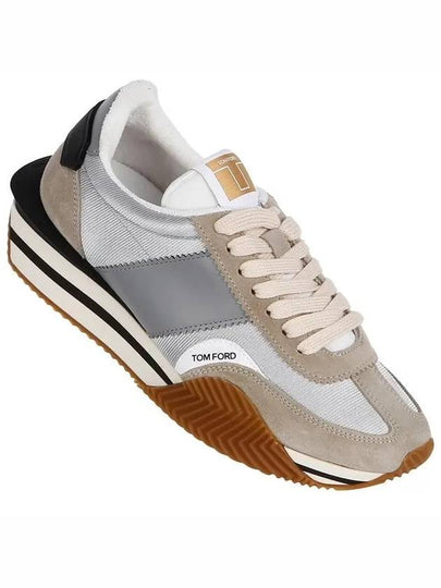 James Suede Lycra Low Top Sneakers Grey Beige - TOM FORD - BALAAN 2