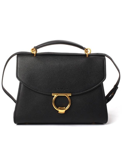 Margot Gancini Shoulder Bag Black - SALVATORE FERRAGAMO - BALAAN 2