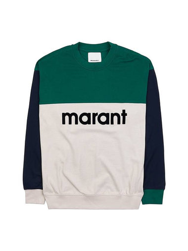 Afton Logo Cotton Sweatshirt Green - ISABEL MARANT - BALAAN 1