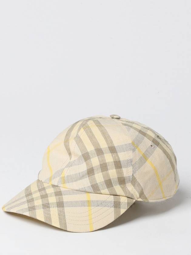 Check Linen Ball Cap Wheat - BURBERRY - BALAAN 2