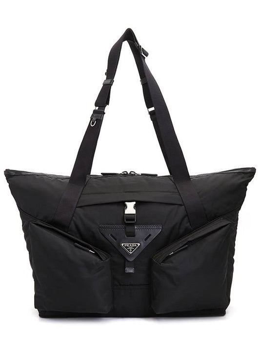 Re-Nylon Leather Travel Tote Bag Black - PRADA - BALAAN 2