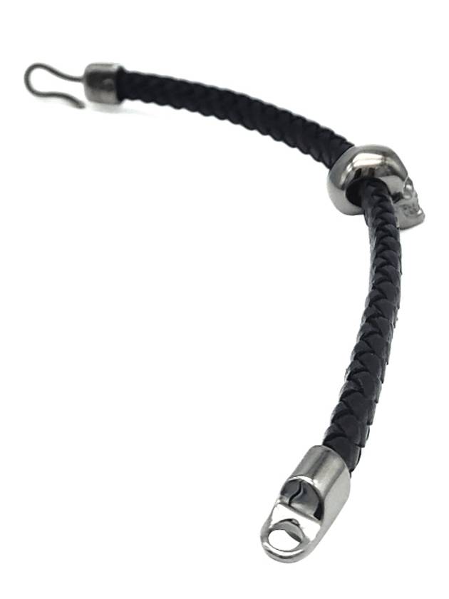 Men's Skull Leather Bracelet Black - ALEXANDER MCQUEEN - BALAAN 4