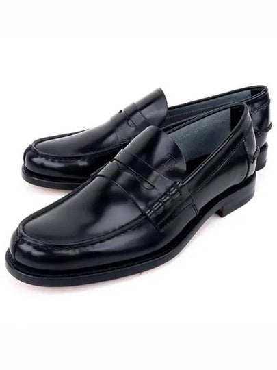 Stamped Monogram Semi-Shiny Leather Loafers Black - TOD'S - BALAAN 2