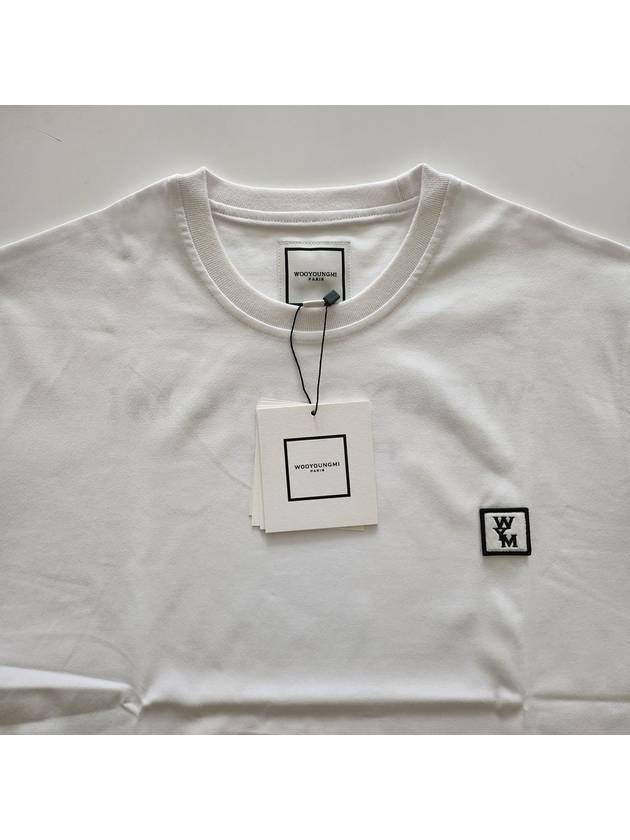 Men's Back Logo Cotton Short Sleeve T-Shirt White - WOOYOUNGMI - BALAAN 6