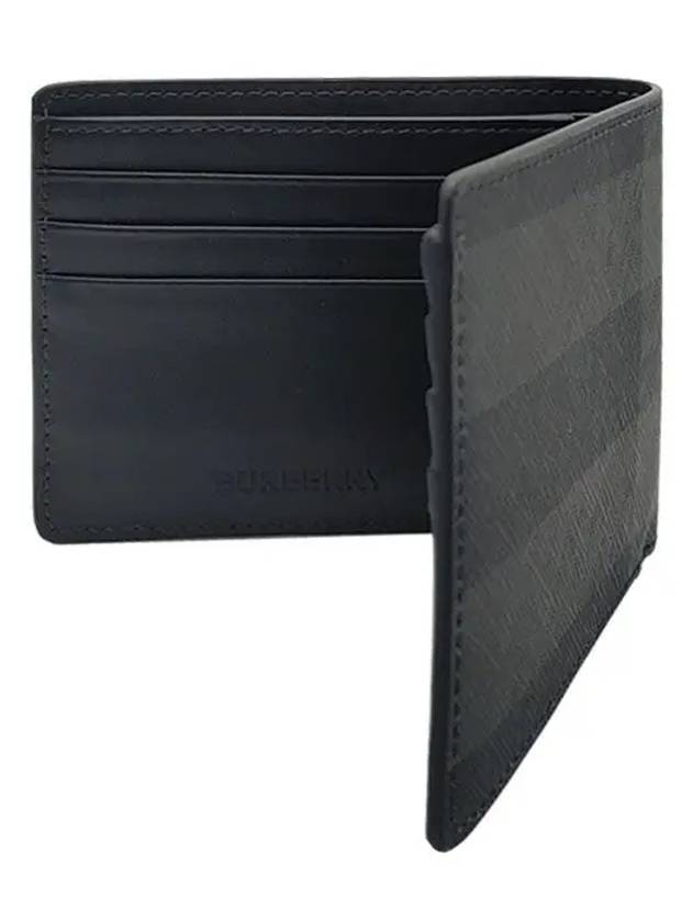 Check Polyurethane Bifold Wallet Black - BURBERRY - BALAAN 5