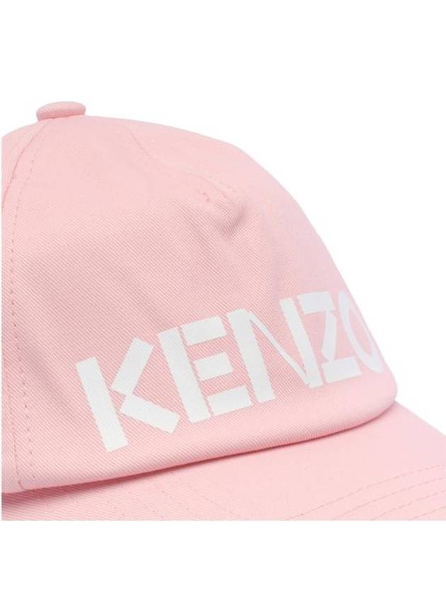 Paris Logo Print Cotton Ball Cap Pink - KENZO - BALAAN 3