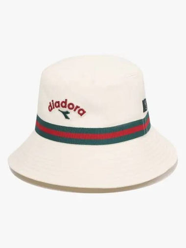 Diadora Woven Stripe Bucket Hat IVORY - DIADORA - BALAAN 1