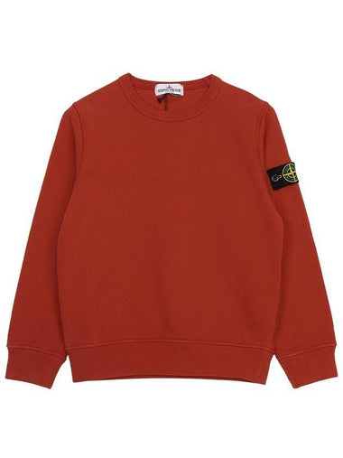 Kids Wappen Patch Organic Cotton Fleece Sweatshirt Dark Red - STONE ISLAND - BALAAN 1