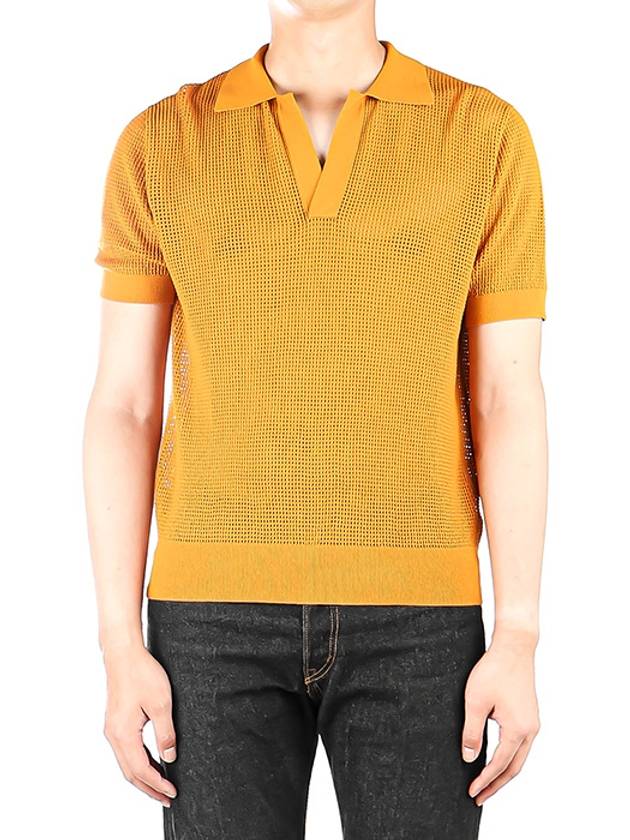 Knit Short Sleeve Polo Shirt Brown - DRIES VAN NOTEN - BALAAN 2