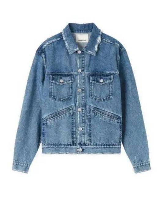 Jango Embroidered Logo Denim Jacket Blue - ISABEL MARANT - BALAAN 2