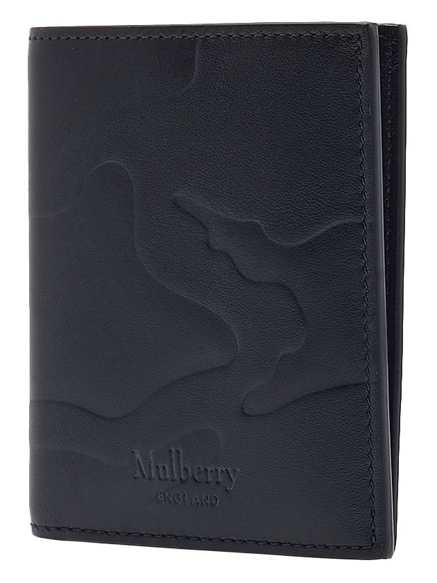 Camo Embossed Leather Tri-Fold Half Wallet Black - MULBERRY - BALAAN 3