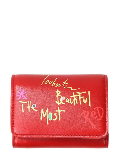 Loubi Gaga Mini Half Wallet Red - CHRISTIAN LOUBOUTIN - BALAAN 2