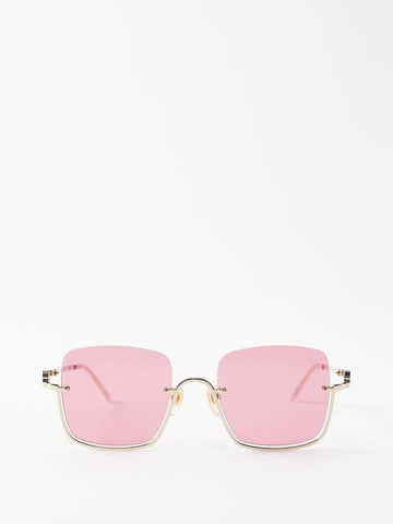 HALFRIM square metal sunglasses B0070716235 - GUCCI - BALAAN 1