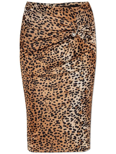 Versace Skirt With Animal Print, Women's, Beige - VERSACE - BALAAN 1