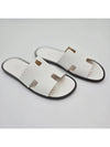 Izmir Leather Slippers Blanc - HERMES - BALAAN 3