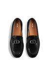 Granville CD Logo Leather Loafers Black Polished - DIOR - BALAAN 3