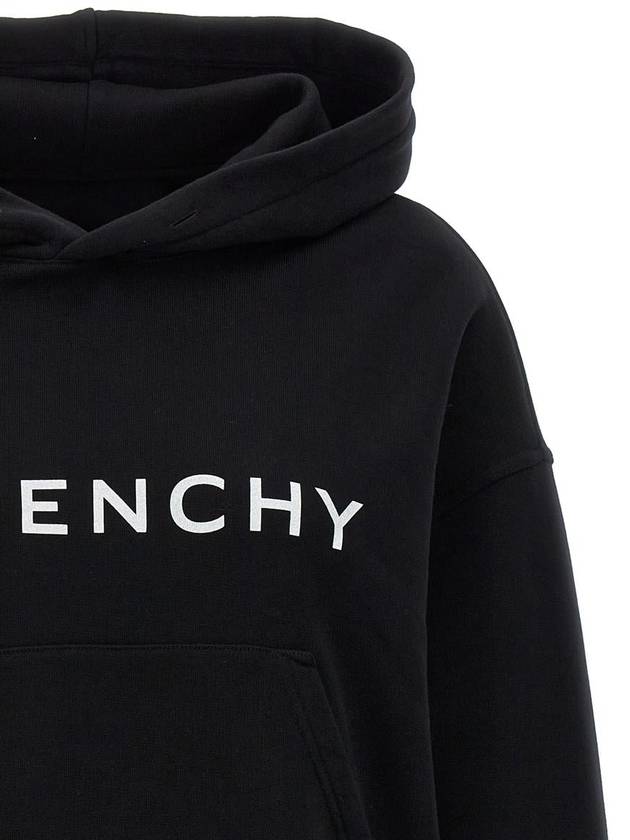 Women's Archetype Crop Fleece Hoodie Black - GIVENCHY - BALAAN 4