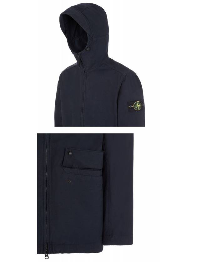 Batavia Garment Dyed Nylon Cotton Hooded Jacket Navy - STONE ISLAND - BALAAN 6