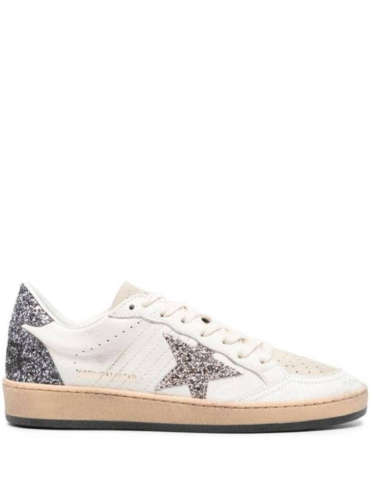 Ball Star Glitter Leather Low Top Sneakers White - GOLDEN GOOSE - BALAAN 1