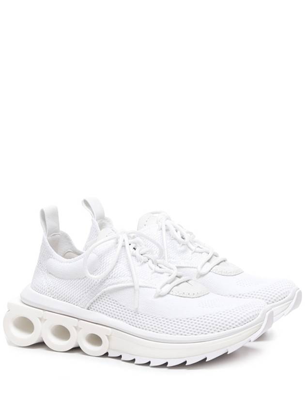 Running Nima Knit Low Top Sneakers White - SALVATORE FERRAGAMO - BALAAN 3