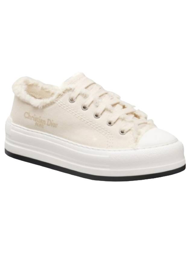 Walk'n Platform Cotton Canvas Low Top Sneakers Beige - DIOR - BALAAN 3