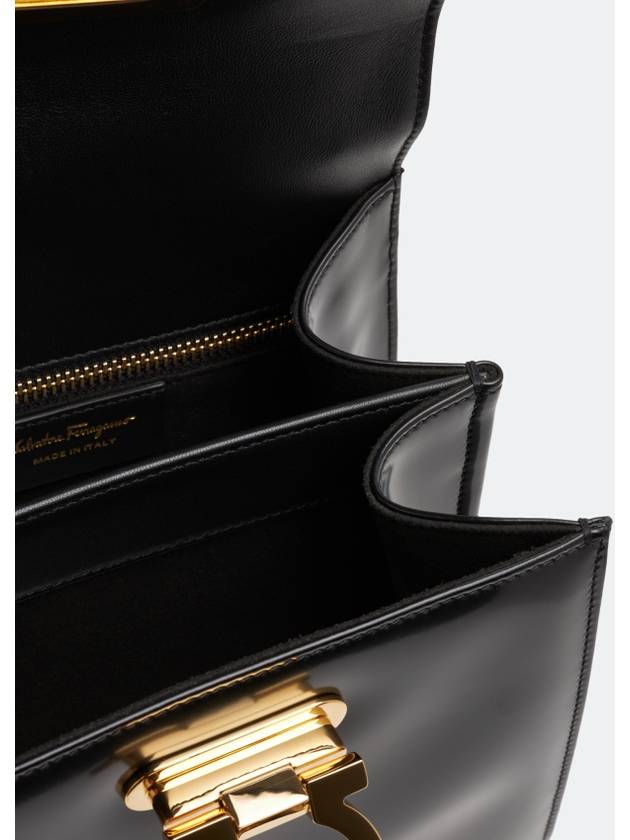 Iconic Top Handle Small Tote Bag Black - SALVATORE FERRAGAMO - BALAAN 6