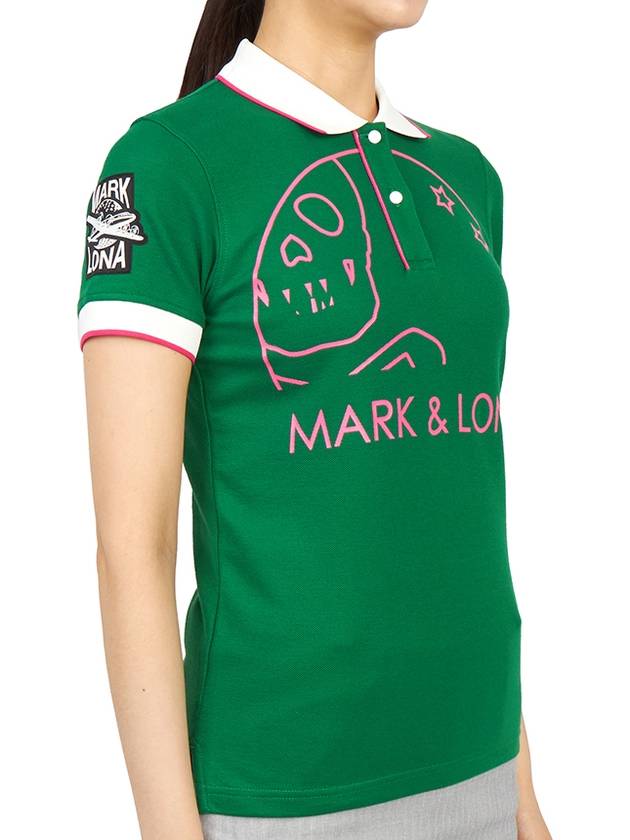 Golf New Skull Selen MLW 3A AP01 GREEN Women s Collar Short Sleeve T Shirt Regular Fit - MARK & LONA - BALAAN 4