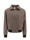 Pied De Poule Blouson Zip Up Jacket Black Charcoal - BOTTEGA VENETA - BALAAN 2