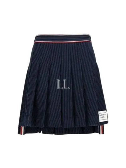 University Striped Mini Pleated Skirt Navy - THOM BROWNE - BALAAN 2