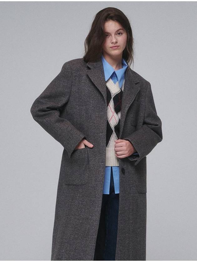 Single breasted Wool long coat Gray - OPENING SUNSHINE - BALAAN 4