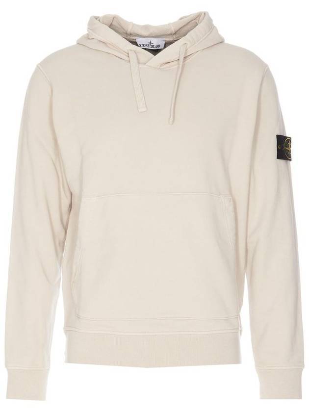 Signature Logo Patch Hoodie Beige - STONE ISLAND - BALAAN 1