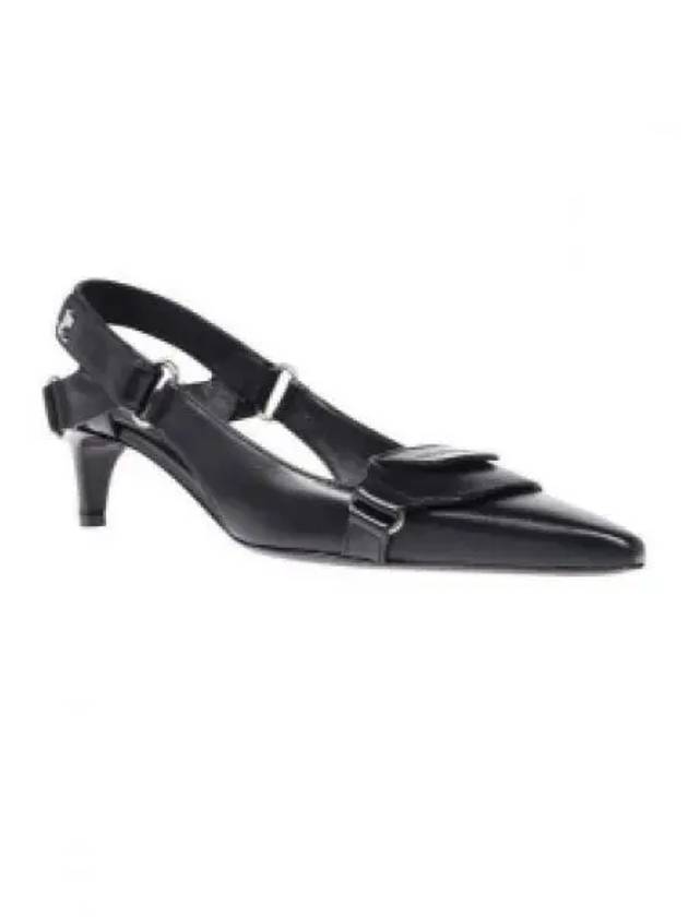 Racer Leather Slingback Heel Black - COURREGES - BALAAN 2