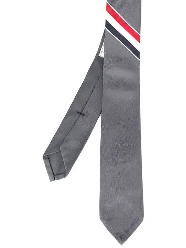 Grosgrain Stripe Classic Tie Grey - THOM BROWNE - BALAAN 2