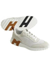 Men's Bouncing Mesh Suede Goatskin Low Top Sneakers White - HERMES - BALAAN 5