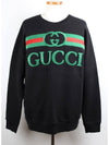 Embroidered Logo Sweatshirt Black M - GUCCI - BALAAN 1