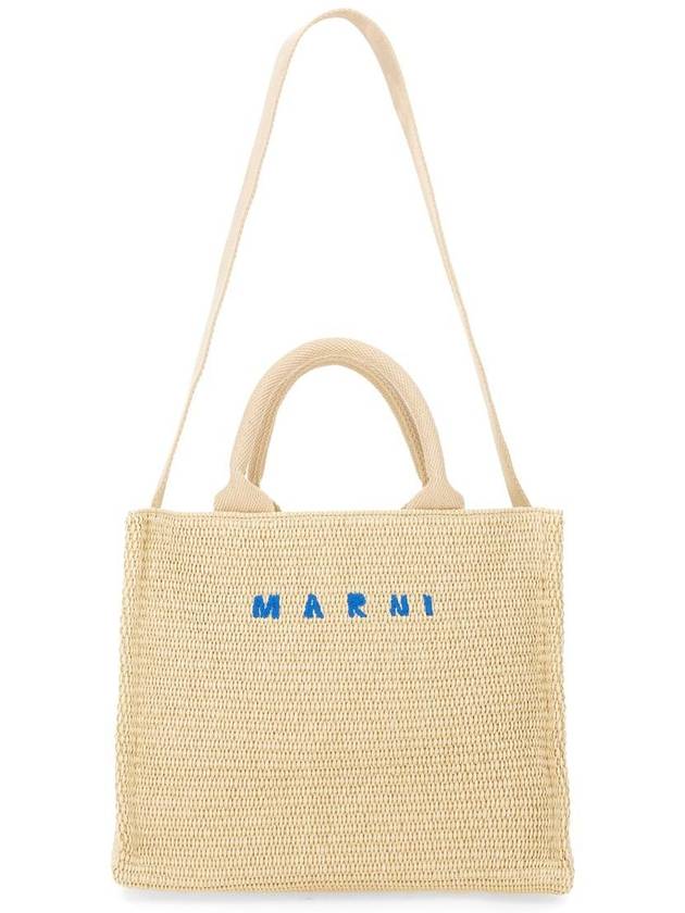 Marni Raffia Effect Fabric Small Tote Bag - MARNI - BALAAN 3