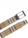 Square Buckle Check Reversible Coated Fabric Leather Belt Beige - BURBERRY - BALAAN 4