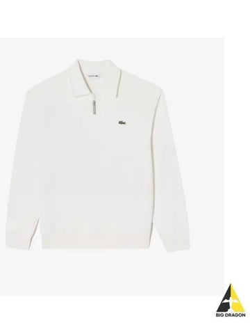 Men s Tennis Half Zip Up Collar T Shirt OFFWHITE Off White - LACOSTE - BALAAN 1