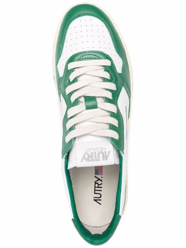 Men's Medalist Leather Low Top Sneakers Green - AUTRY - BALAAN 4