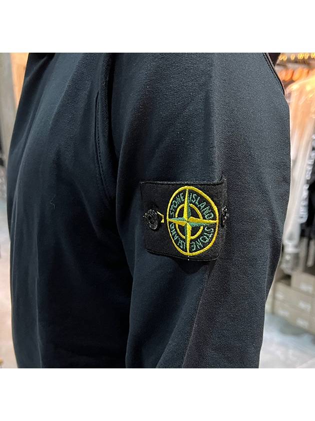 Garment Dyed Cotton Stretch Fleece Hoodie Navy - STONE ISLAND - BALAAN 7