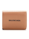 Logo Printing 3 Stage Bifold Half Wallet Beige - BALENCIAGA - BALAAN 1