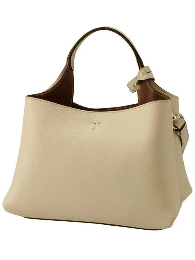 Logo Charm Leather Micro Tote Bag Natural - TOD'S - BALAAN 4