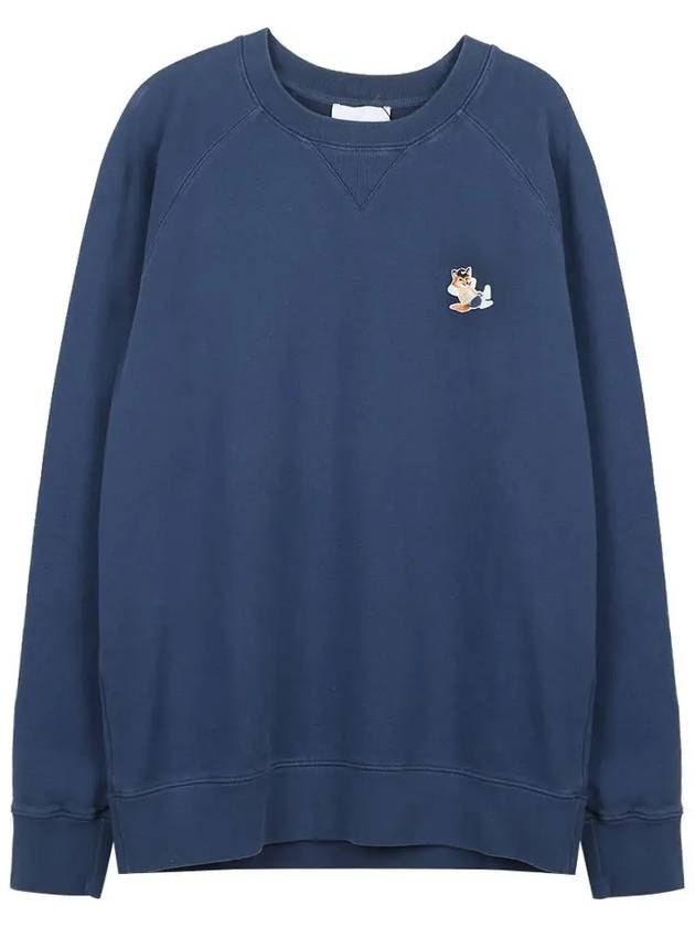 Dressed Fox Patch Classic Sweatshirt Blue Denim - MAISON KITSUNE - BALAAN 7