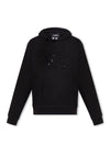 Rhinestone Embellished Cotton Hoodie Black - DSQUARED2 - BALAAN 1