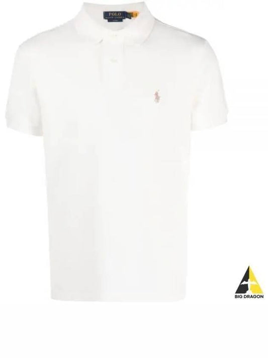 Embroidered Pony Logo Brown Polo Shirt White - POLO RALPH LAUREN - BALAAN 2